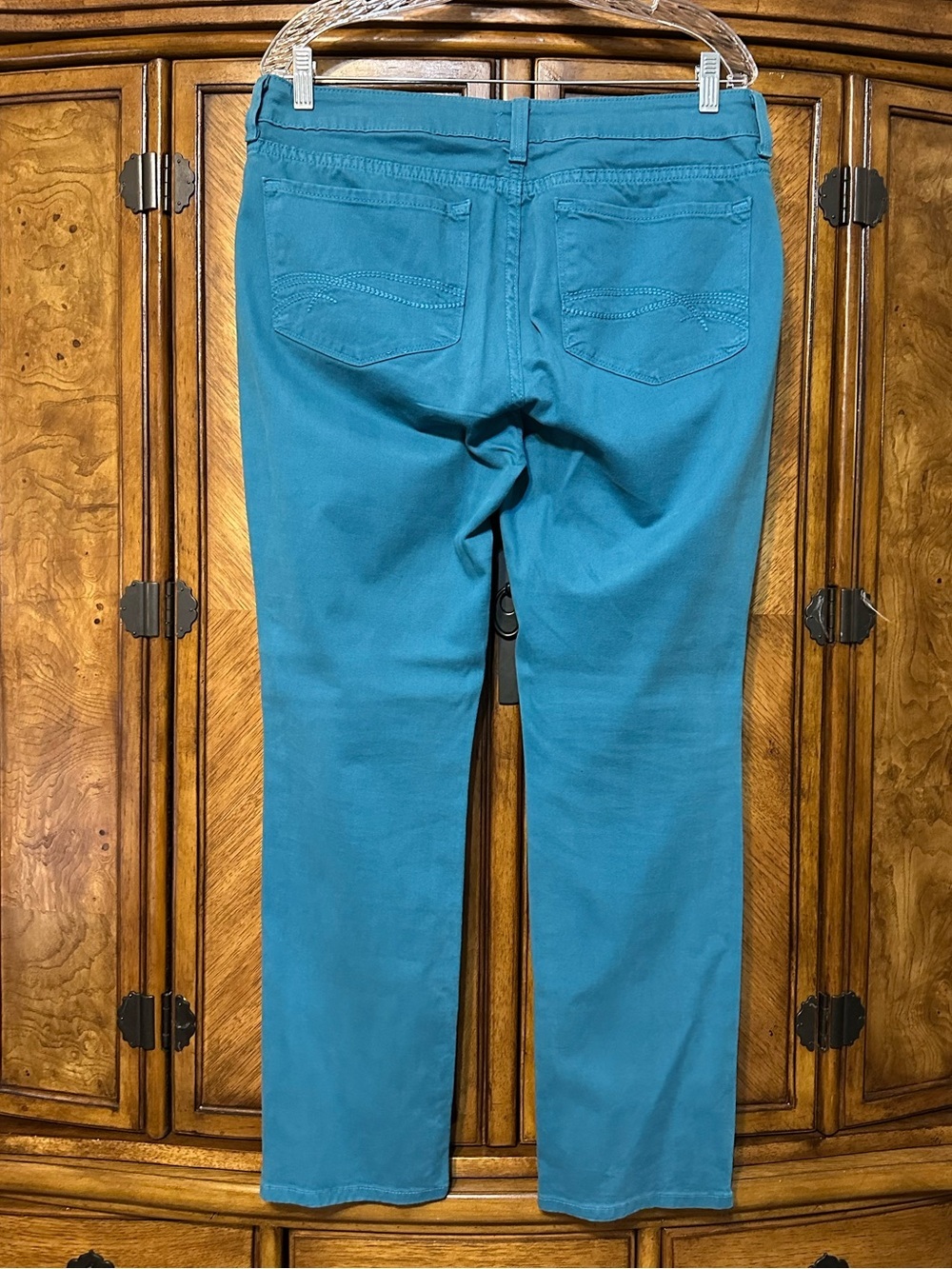 NYDJ Lift Tuck Skinny Jeans Teal Turquoise Made USA Stretch Denim Women’s 8 - Picture 3 of 10